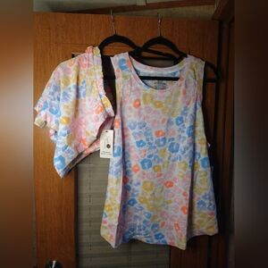 NWT Plus Size Colorful Tank And Shorts Pajamas Set 2X
